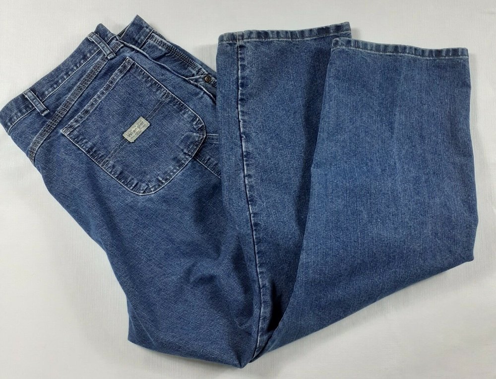 Wrangler Jeans 42 X 29.5 Men's 7 Pocket Carpenter +Loop Blue Denim Style 94LSWDV